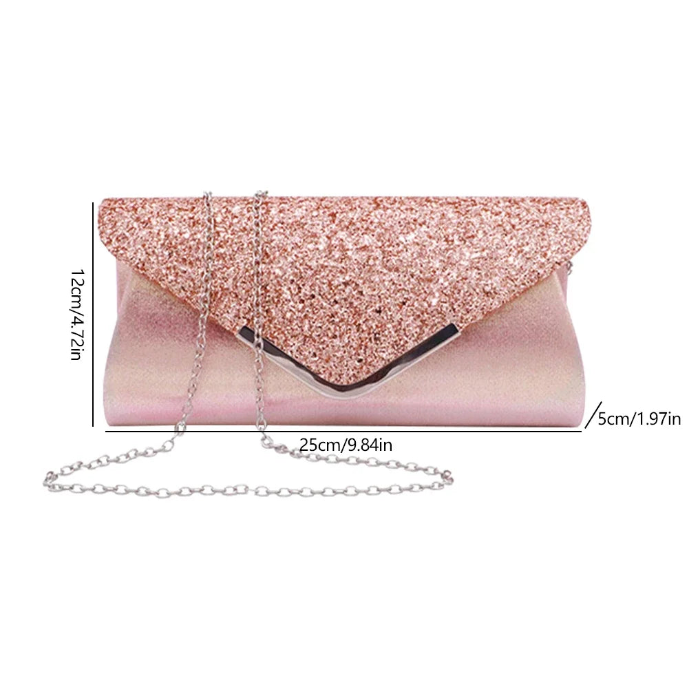 New Diamond Evening Clutch Bag for Women Wedding Sliver Purse Shoulder Ladies Small Party Banquet Chain Handbag Clutches Elegant