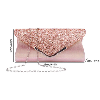 New Diamond Evening Clutch Bag for Women Wedding Sliver Purse Shoulder Ladies Small Party Banquet Chain Handbag Clutches Elegant