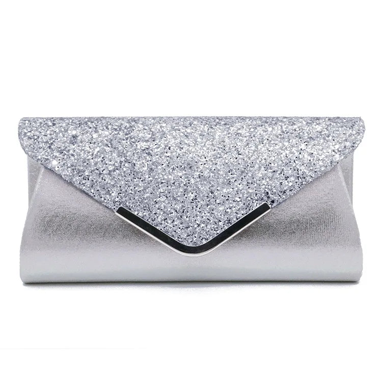 New Diamond Evening Clutch Bag for Women Wedding Sliver Purse Shoulder Ladies Small Party Banquet Chain Handbag Clutches Elegant