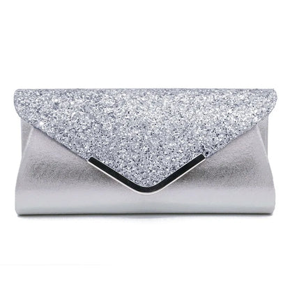 New Diamond Evening Clutch Bag for Women Wedding Sliver Purse Shoulder Ladies Small Party Banquet Chain Handbag Clutches Elegant
