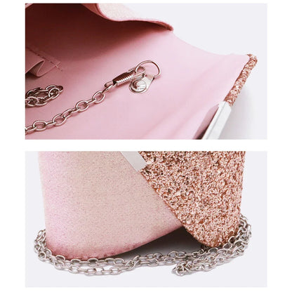 New Diamond Evening Clutch Bag for Women Wedding Sliver Purse Shoulder Ladies Small Party Banquet Chain Handbag Clutches Elegant
