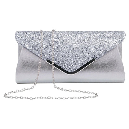 New Diamond Evening Clutch Bag for Women Wedding Sliver Purse Shoulder Ladies Small Party Banquet Chain Handbag Clutches Elegant