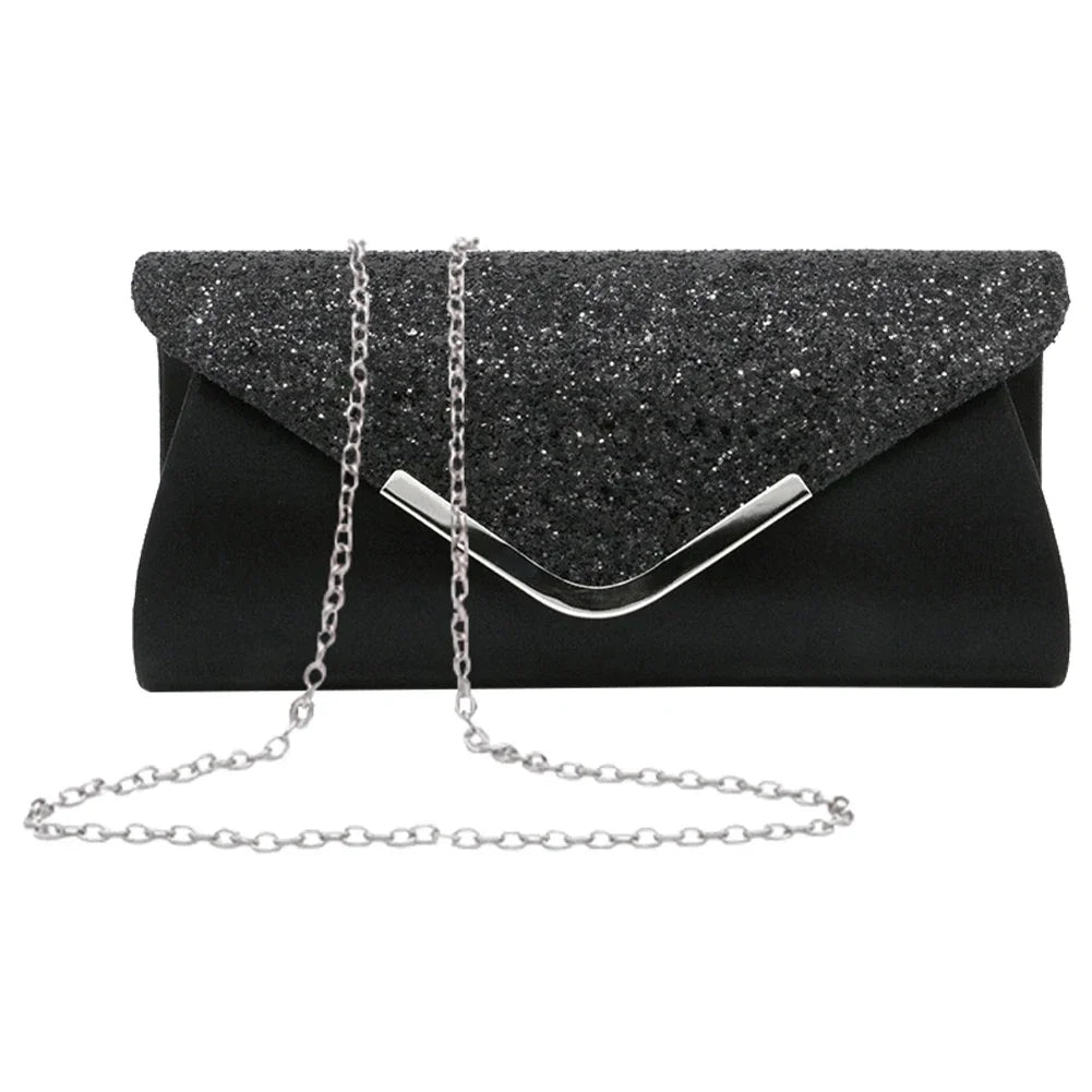 New Diamond Evening Clutch Bag for Women Wedding Sliver Purse Shoulder Ladies Small Party Banquet Chain Handbag Clutches Elegant