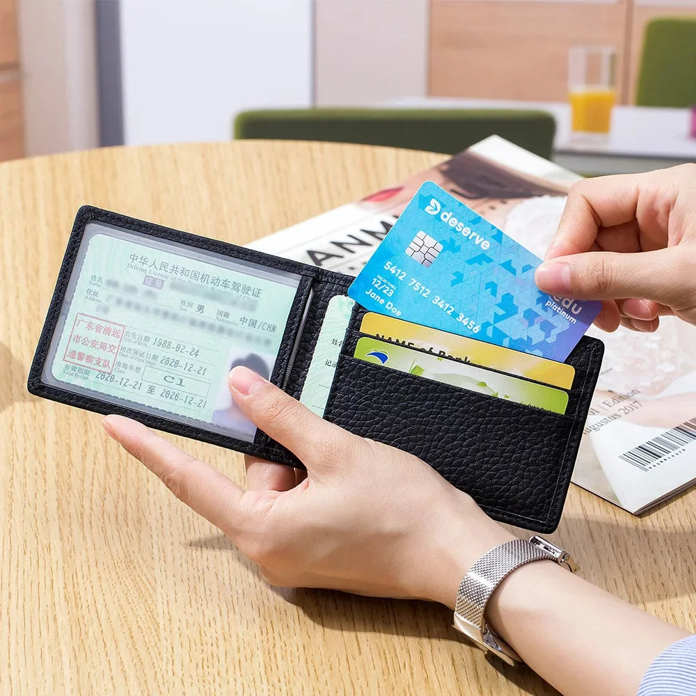 New Driver License Holder Genuine Leather Bag for Car Driving Documents Business ID Passport Wallet Slim RFID Cardbag