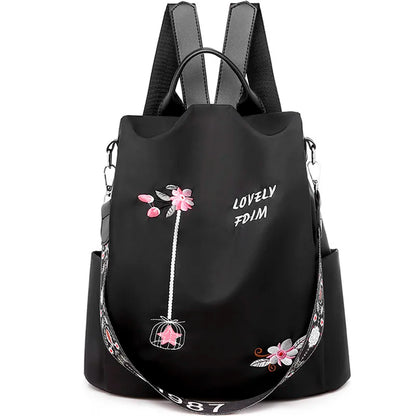 New Embroidery Waterproof Oxford Women Backpack 2023 Anti-theft Women Backpacks School Bag High Quality Large Capacity Backpack