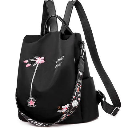New Embroidery Waterproof Oxford Women Backpack 2023 Anti-theft Women Backpacks School Bag High Quality Large Capacity Backpack