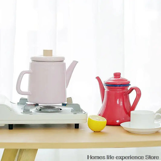 New Enameled Kettle Japanese Style Teapots 1.1L Household cold kettle  Tea Pot Water Jug Suitable For Gas Stove Induction Cooker