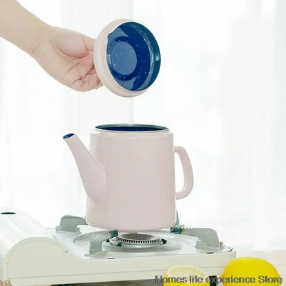 New Enameled Kettle Japanese Style Teapots 1.1L Household cold kettle  Tea Pot Water Jug Suitable For Gas Stove Induction Cooker
