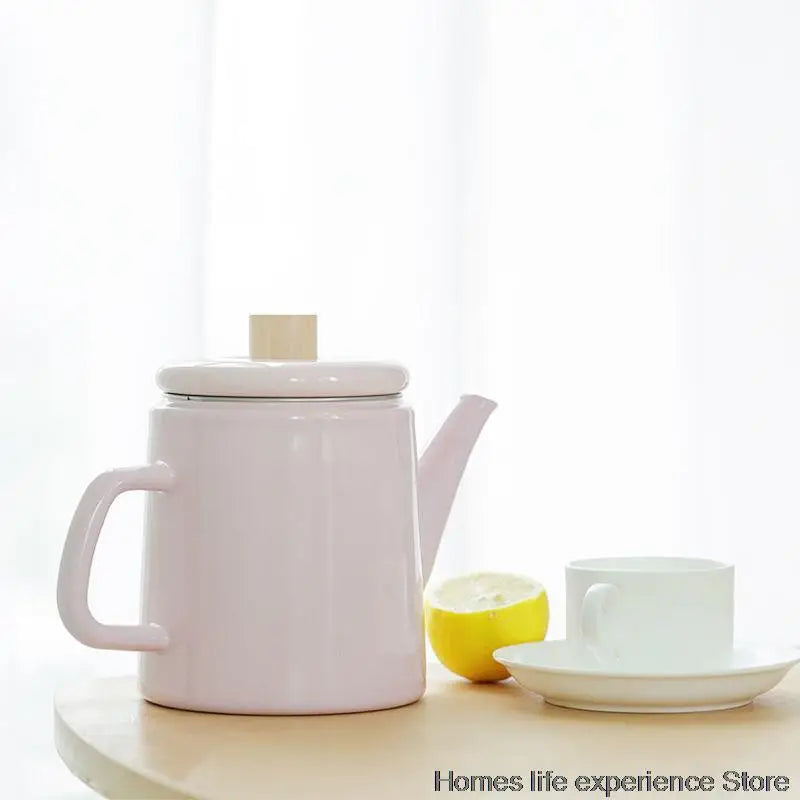 New Enameled Kettle Japanese Style Teapots 1.1L Household cold kettle  Tea Pot Water Jug Suitable For Gas Stove Induction Cooker