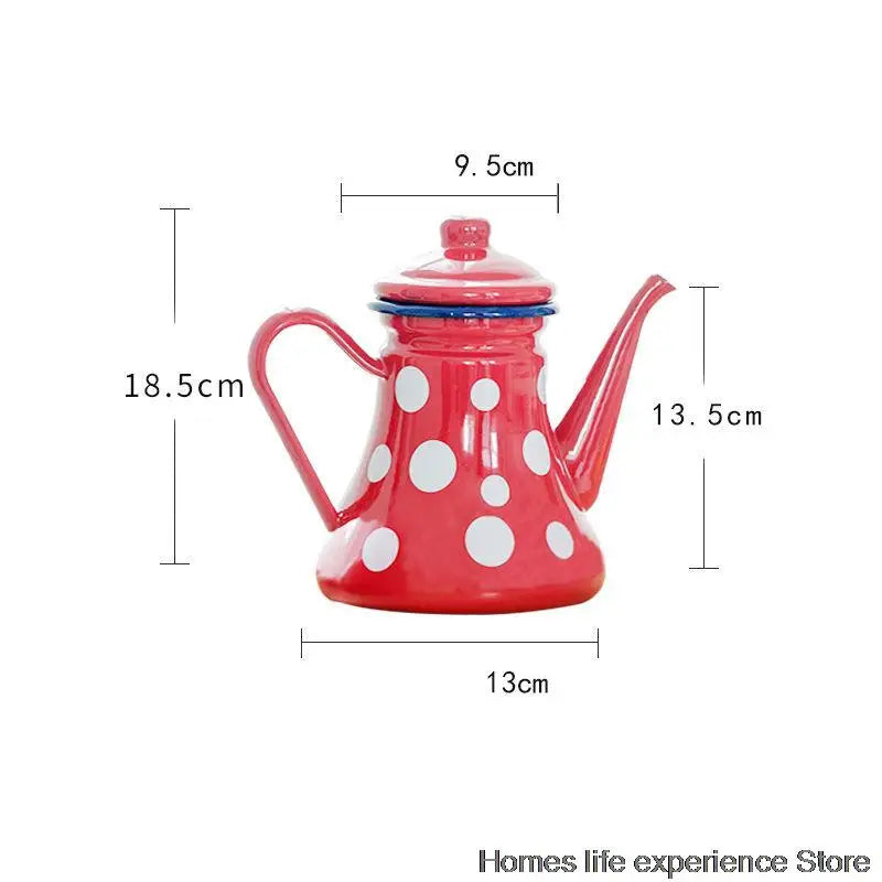New Enameled Kettle Japanese Style Teapots 1.1L Household cold kettle  Tea Pot Water Jug Suitable For Gas Stove Induction Cooker