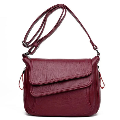 New Europe and America Luxury Soft PU Leather Bags Pure Color Women's Single Shoulder Handbags Diagonal Straddle Bag