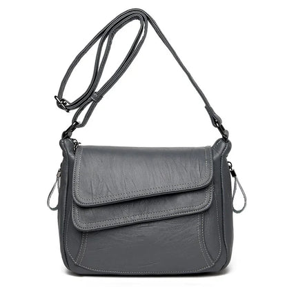 New Europe and America Luxury Soft PU Leather Bags Pure Color Women's Single Shoulder Handbags Diagonal Straddle Bag