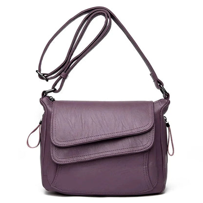 New Europe and America Luxury Soft PU Leather Bags Pure Color Women's Single Shoulder Handbags Diagonal Straddle Bag