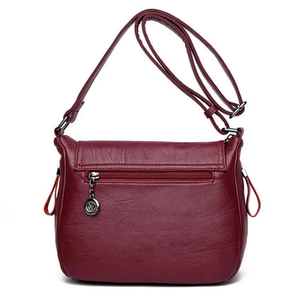 New Europe and America Luxury Soft PU Leather Bags Pure Color Women's Single Shoulder Handbags Diagonal Straddle Bag