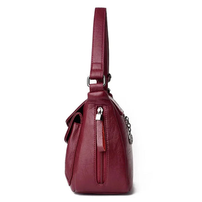 New Europe and America Luxury Soft PU Leather Bags Pure Color Women's Single Shoulder Handbags Diagonal Straddle Bag