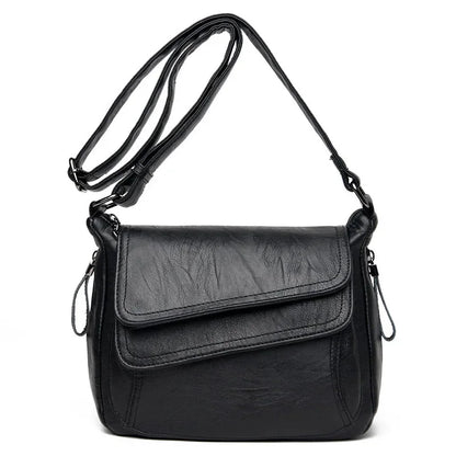 New Europe and America Luxury Soft PU Leather Bags Pure Color Women's Single Shoulder Handbags Diagonal Straddle Bag