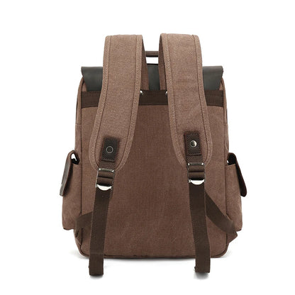 New Fashion Backpack Leather Canvas Men Backpack School Bag Military Backpack Women Rucksack Male Knapsack Bagpack Mochila