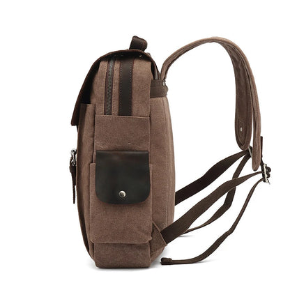 New Fashion Backpack Leather Canvas Men Backpack School Bag Military Backpack Women Rucksack Male Knapsack Bagpack Mochila