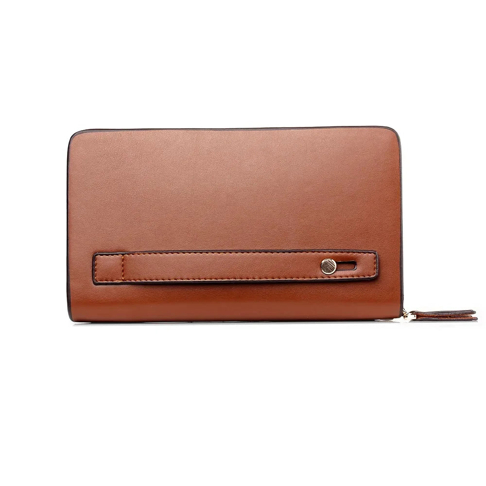 New Fashion Brand Men Wallet Double Zipper Long Money Clip Phone Package Luxury Large Capacity Coin Purse Man Clutch Bag