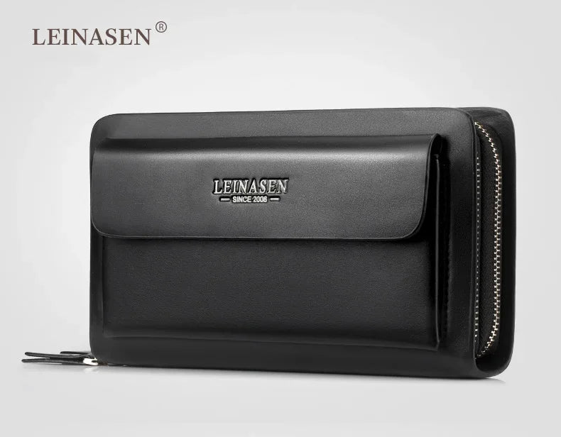New Fashion Brand Men Wallet Double Zipper Long Money Clip Phone Package Luxury Large Capacity Coin Purse Man Clutch Bag