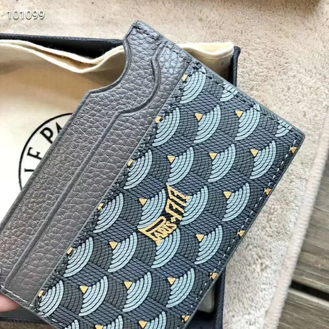 New Fashion Card Bag Fashion Cow Leather Bag Men's And Women's Clip Fish Scale Pattern Wallet