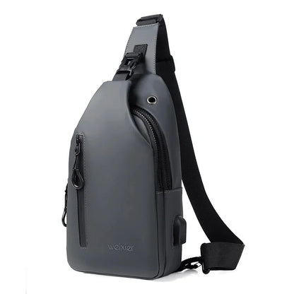 New Fashion Chest Men's Crossbody Waterproof Shoulder Bags with USB Charging Short Trip For Male Travel Pack bag