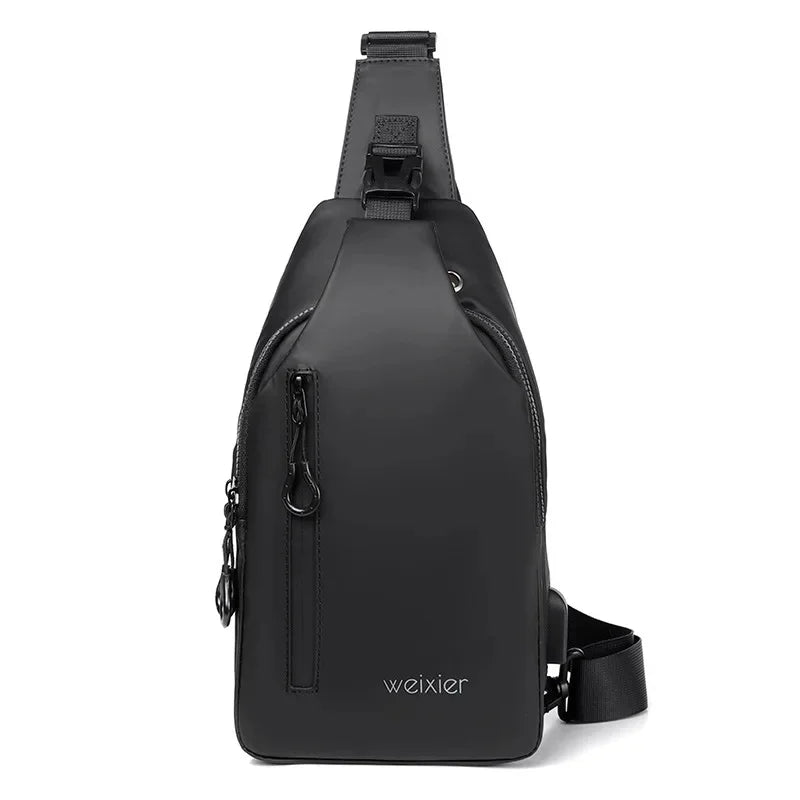 New Fashion Chest Men's Crossbody Waterproof Shoulder Bags with USB Charging Short Trip For Male Travel Pack bag