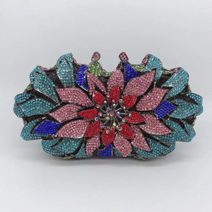 New Fashion Crystal Diamond Rhinestones Evening Clutch Bag Fashion Luxury Women's Shoulder Bag Bridal Shoulder Bag with Chain