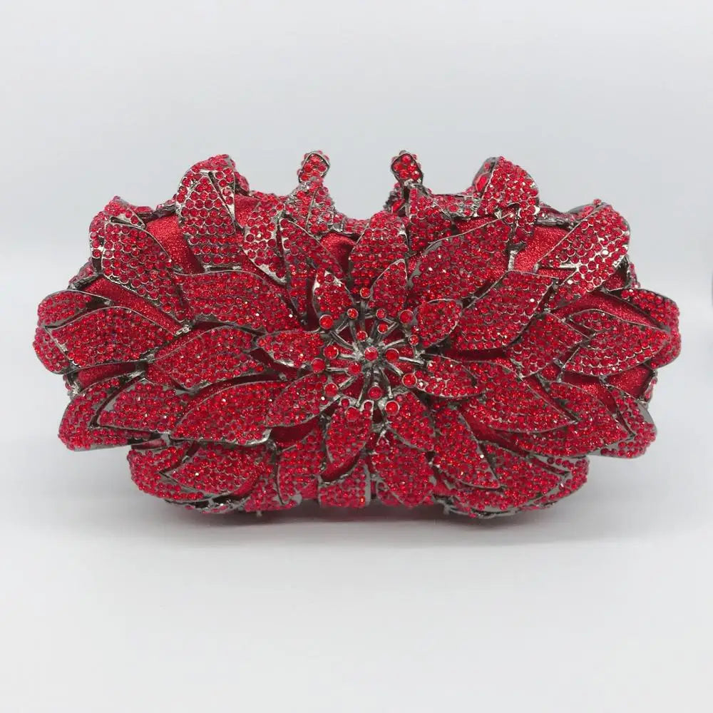 New Fashion Crystal Diamond Rhinestones Evening Clutch Bag Fashion Luxury Women's Shoulder Bag Bridal Shoulder Bag with Chain