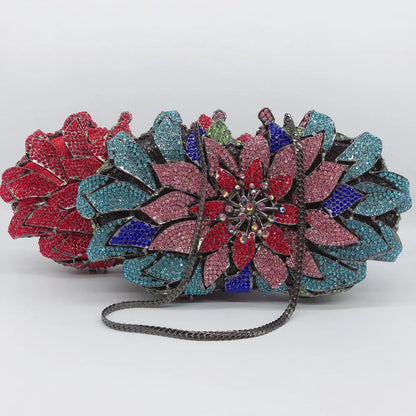 New Fashion Crystal Diamond Rhinestones Evening Clutch Bag Fashion Luxury Women's Shoulder Bag Bridal Shoulder Bag with Chain