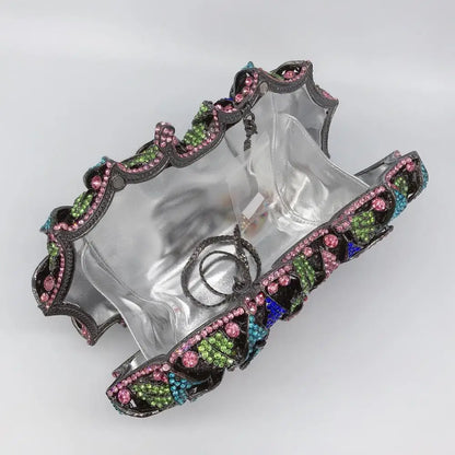 New Fashion Crystal Diamond Rhinestones Evening Clutch Bag Fashion Luxury Women's Shoulder Bag Bridal Shoulder Bag with Chain