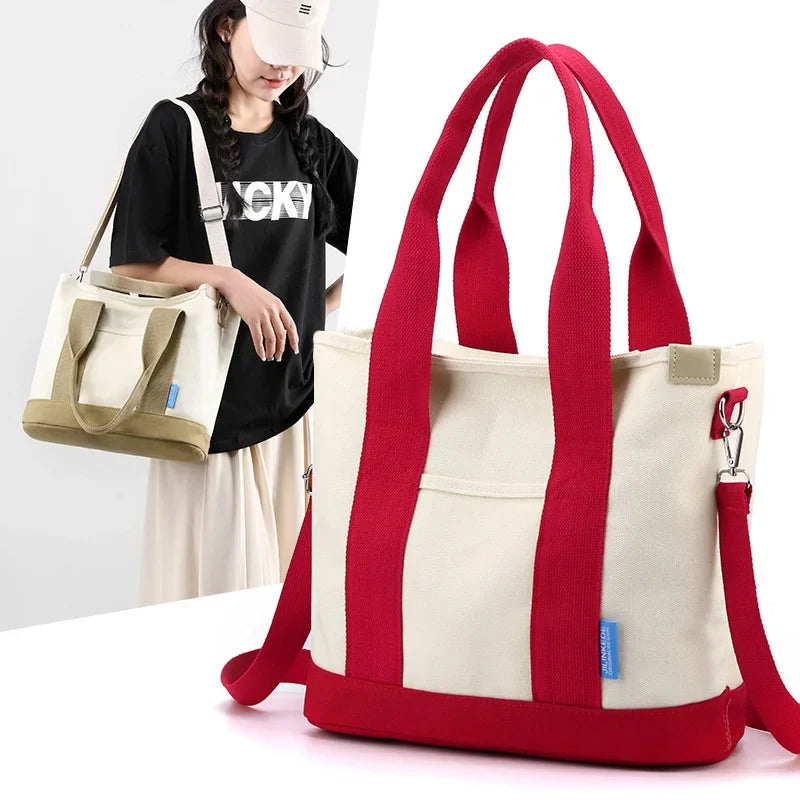 New Fashion Designer Large Capacity Canvas Tote Single Shoulder Crossbody Handheld Women's Bag