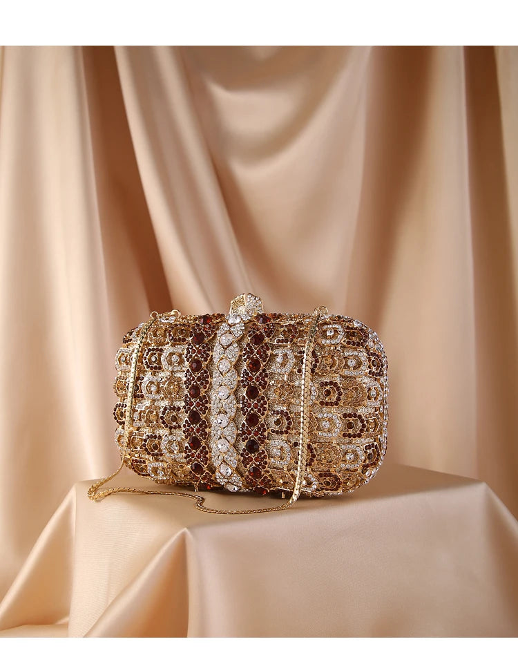 New Fashion Gold black Crystal Clutch Purse Best Designer Women’s Diamond Evening Clutches Party Purse Shoulder Messenger Bag