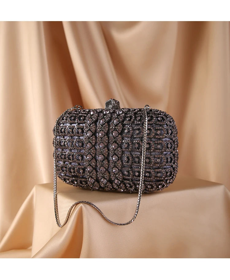 New Fashion Gold black Crystal Clutch Purse Best Designer Women’s Diamond Evening Clutches Party Purse Shoulder Messenger Bag
