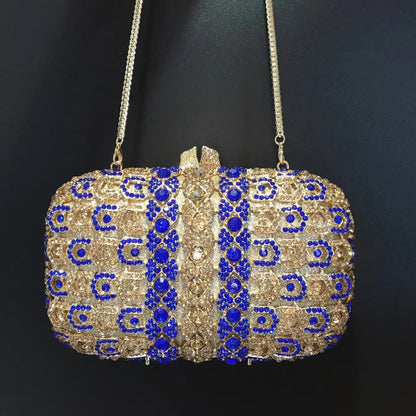 New Fashion Gold black Crystal Clutch Purse Best Designer Women’s Diamond Evening Clutches Party Purse Shoulder Messenger Bag