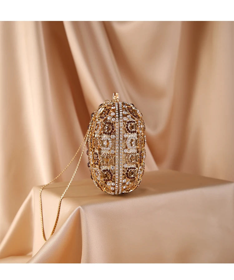 New Fashion Gold black Crystal Clutch Purse Best Designer Women’s Diamond Evening Clutches Party Purse Shoulder Messenger Bag