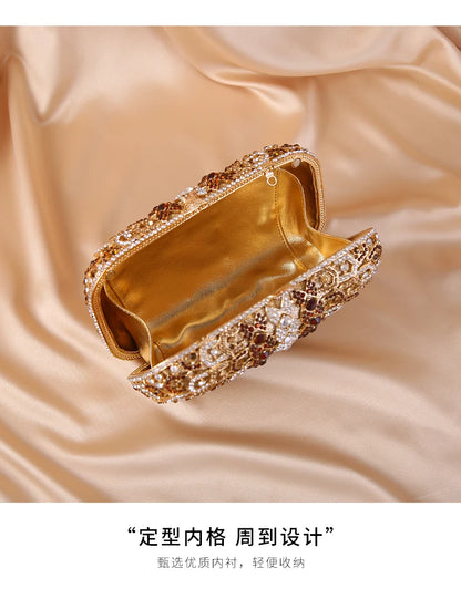 New Fashion Gold black Crystal Clutch Purse Best Designer Women’s Diamond Evening Clutches Party Purse Shoulder Messenger Bag