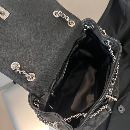 New Fashion High-quality Small Fragrant Rhombus Schoolbag Backpack Simple Texture Commuter Travel Backpack Large-capacity Bag