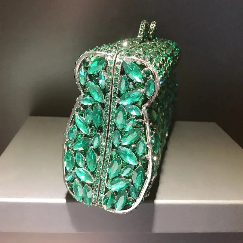 New Fashion Ladies Evening Bags green Wedding Party Chain Shoulder Bag Diamond Luxury clutch Bag Purse handbags In Women's Totes