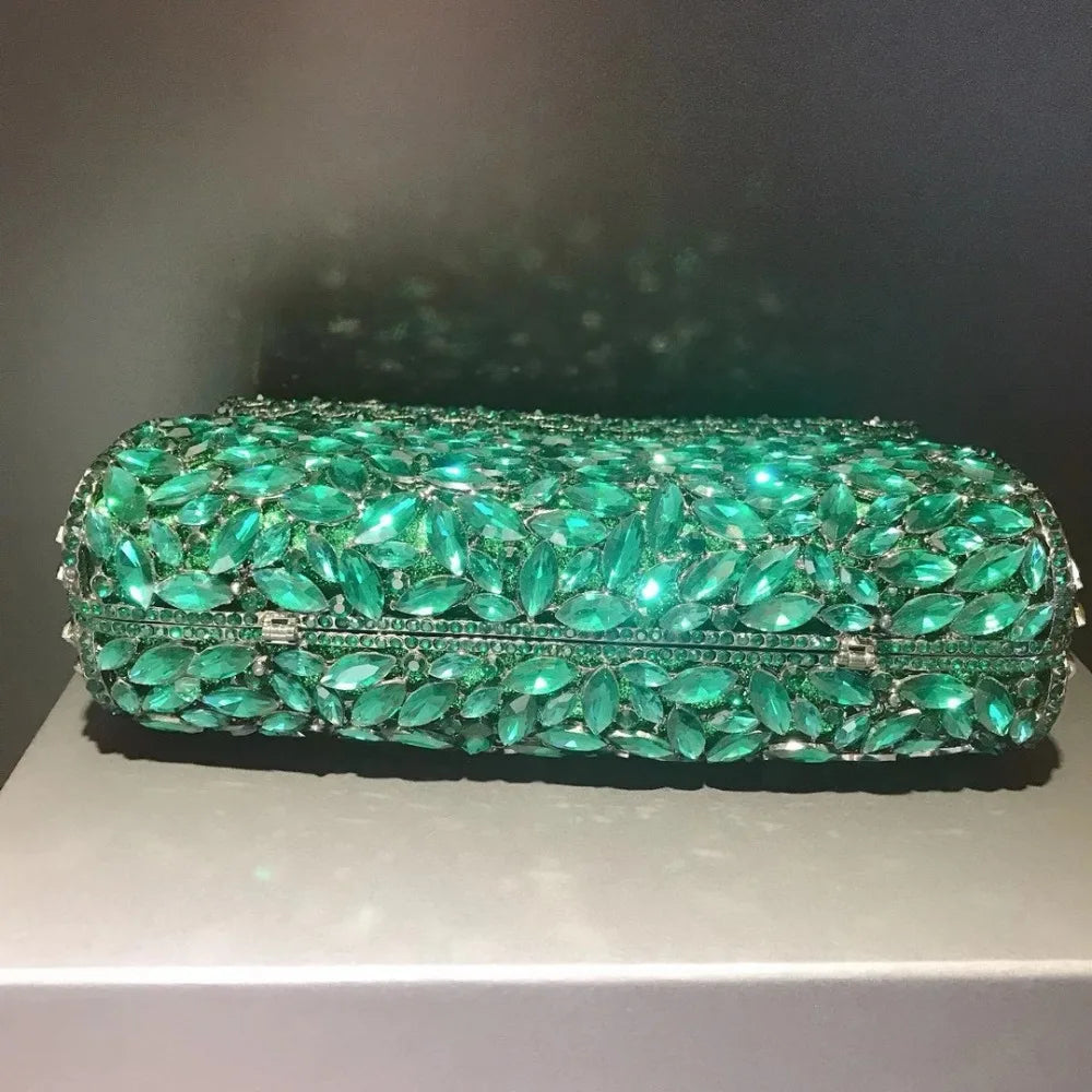 New Fashion Ladies Evening Bags green Wedding Party Chain Shoulder Bag Diamond Luxury clutch Bag Purse handbags In Women's Totes