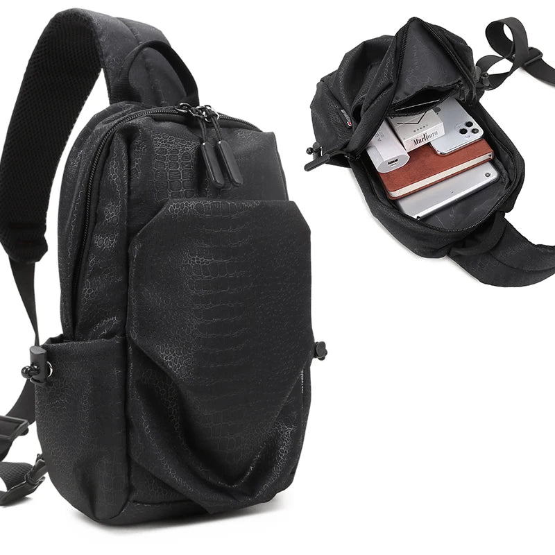 New Fashion Men Chest Bag USB Charging 9.7" iPad Crossbody Bag Male Waterproof Messenger Bags for Boys High Quality Sling Bags