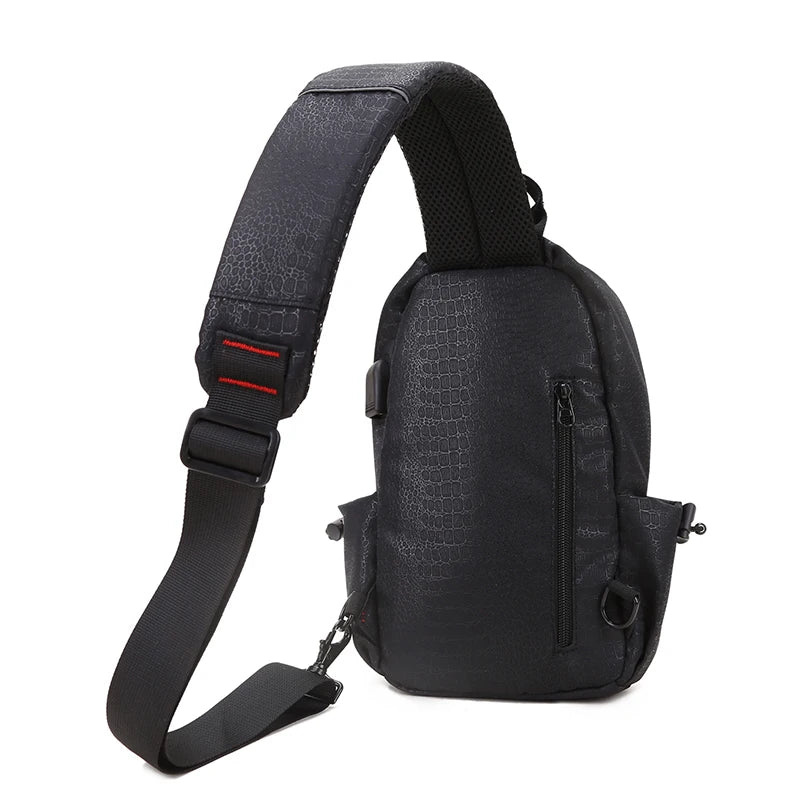 New Fashion Men Chest Bag USB Charging 9.7" iPad Crossbody Bag Male Waterproof Messenger Bags for Boys High Quality Sling Bags