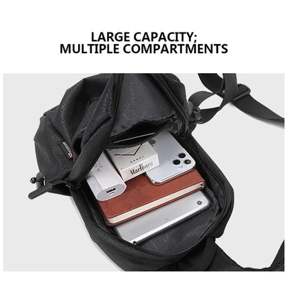 New Fashion Men Chest Bag USB Charging 9.7" iPad Crossbody Bag Male Waterproof Messenger Bags for Boys High Quality Sling Bags