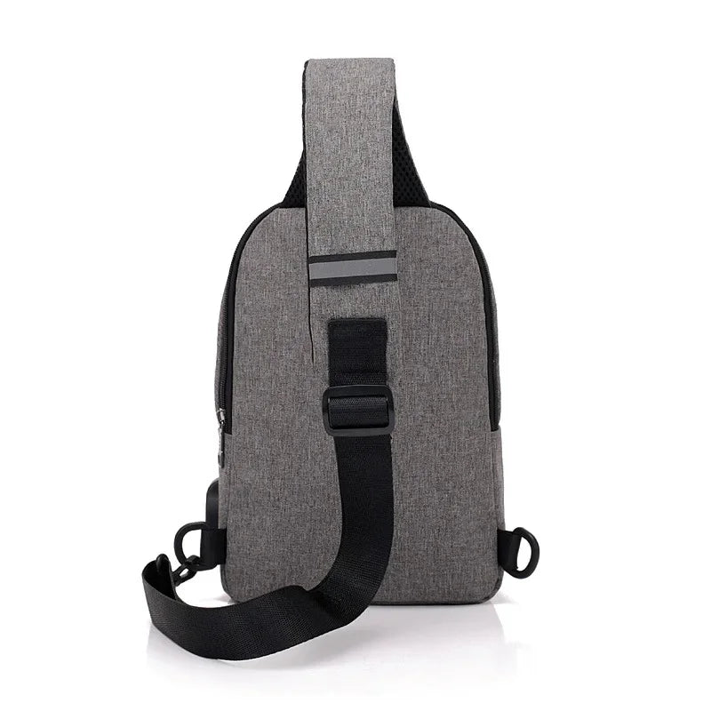 New Fashion Men's Chest Usb Charging Shoulder Backpack Waterproof Sling Cross Body Satchel Travel Bag Gifts 2024