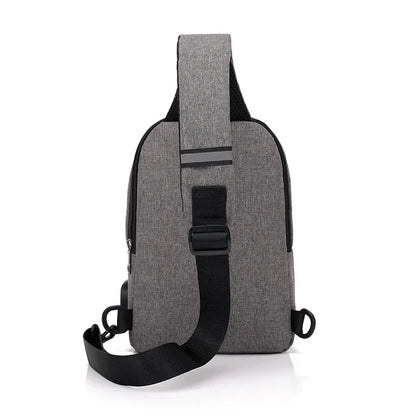 New Fashion Men's Chest Usb Charging Shoulder Backpack Waterproof Sling Cross Body Satchel Travel Bag Gifts 2024