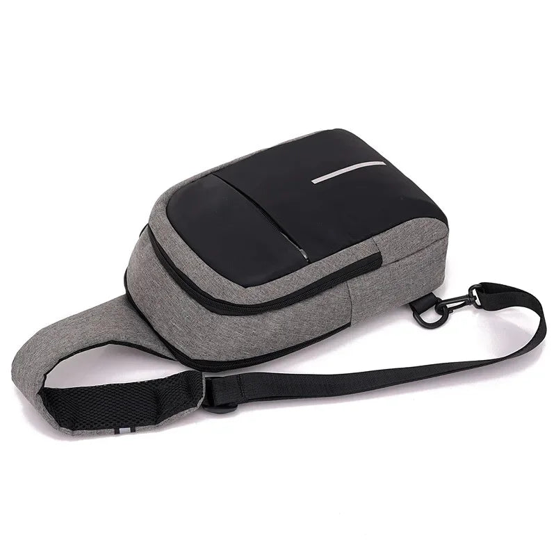 New Fashion Men's Chest Usb Charging Shoulder Backpack Waterproof Sling Cross Body Satchel Travel Bag Gifts 2024