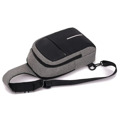 New Fashion Men's Chest Usb Charging Shoulder Backpack Waterproof Sling Cross Body Satchel Travel Bag Gifts 2024
