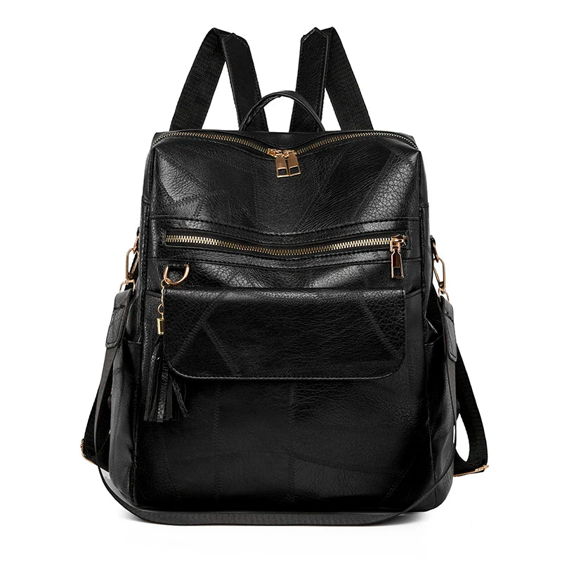 New Fashion Multifunctional High Capacity Travel Backpack High Quality Leather Backpack Luxurious Tassel Designer Brand Mochilas