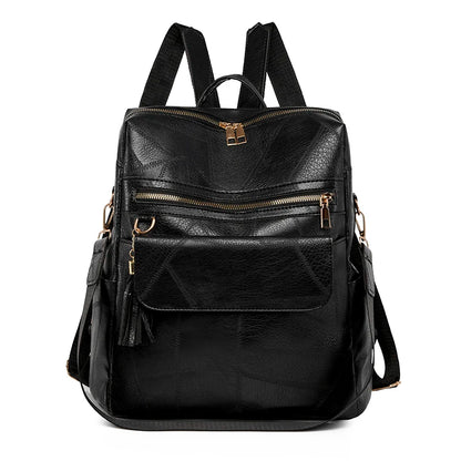 New Fashion Multifunctional High Capacity Travel Backpack High Quality Leather Backpack Luxurious Tassel Designer Brand Mochilas