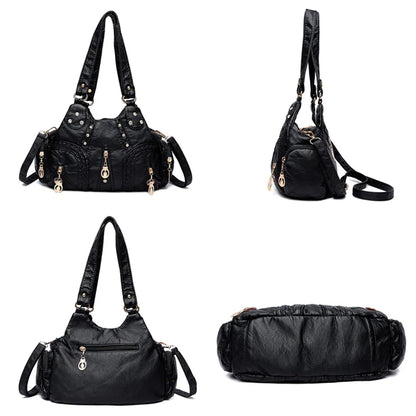 New Fashion PU Leather Women Handbag Designer Soft Large Capacity Messenger Tote Bag High Quality Female Shoulder Bag Female Sac